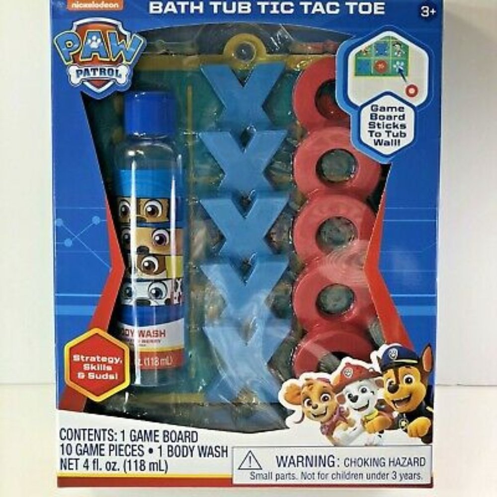 Nickelodeon Spin Master Paw Patrol Bath Tub Tic tac Toe Kids Game With Body Wash